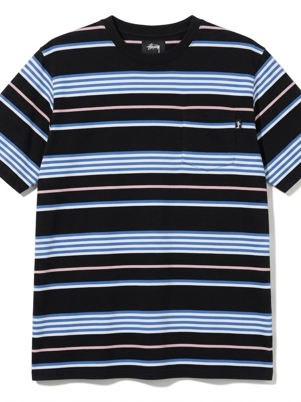 2019 Stussy Thomas Striped Pocket T-Shirt XXL Men’s Blue Skater Grunge Y2